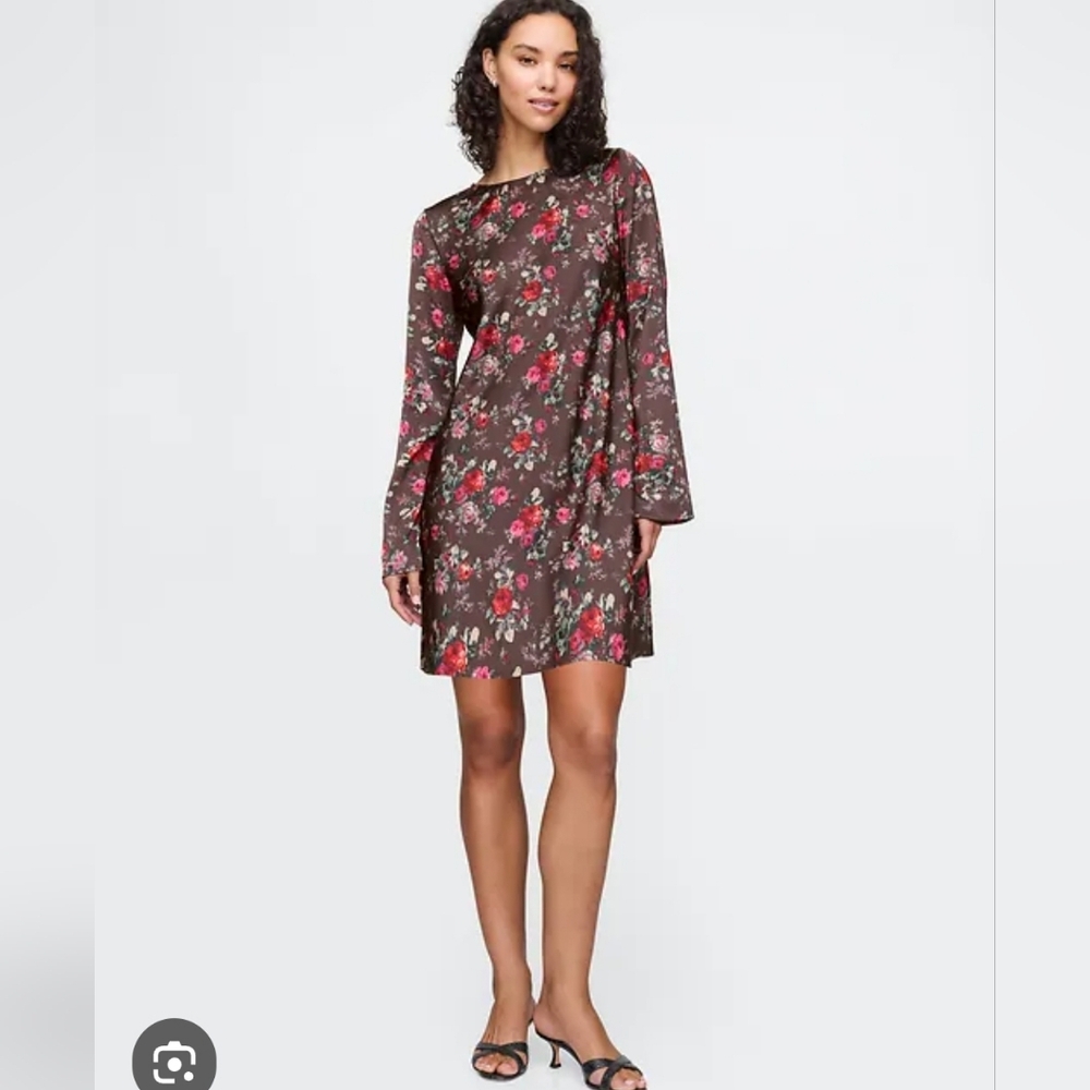 GAP Brown Floral Long Sleeve Dress